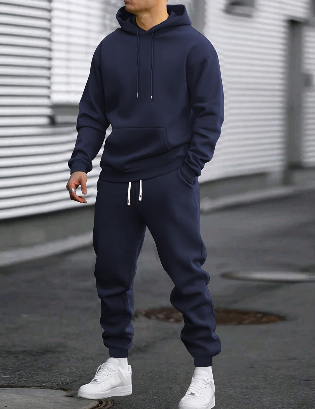 Men's Hoodie & Joggers Set - Comfortable Sportswear - Blue