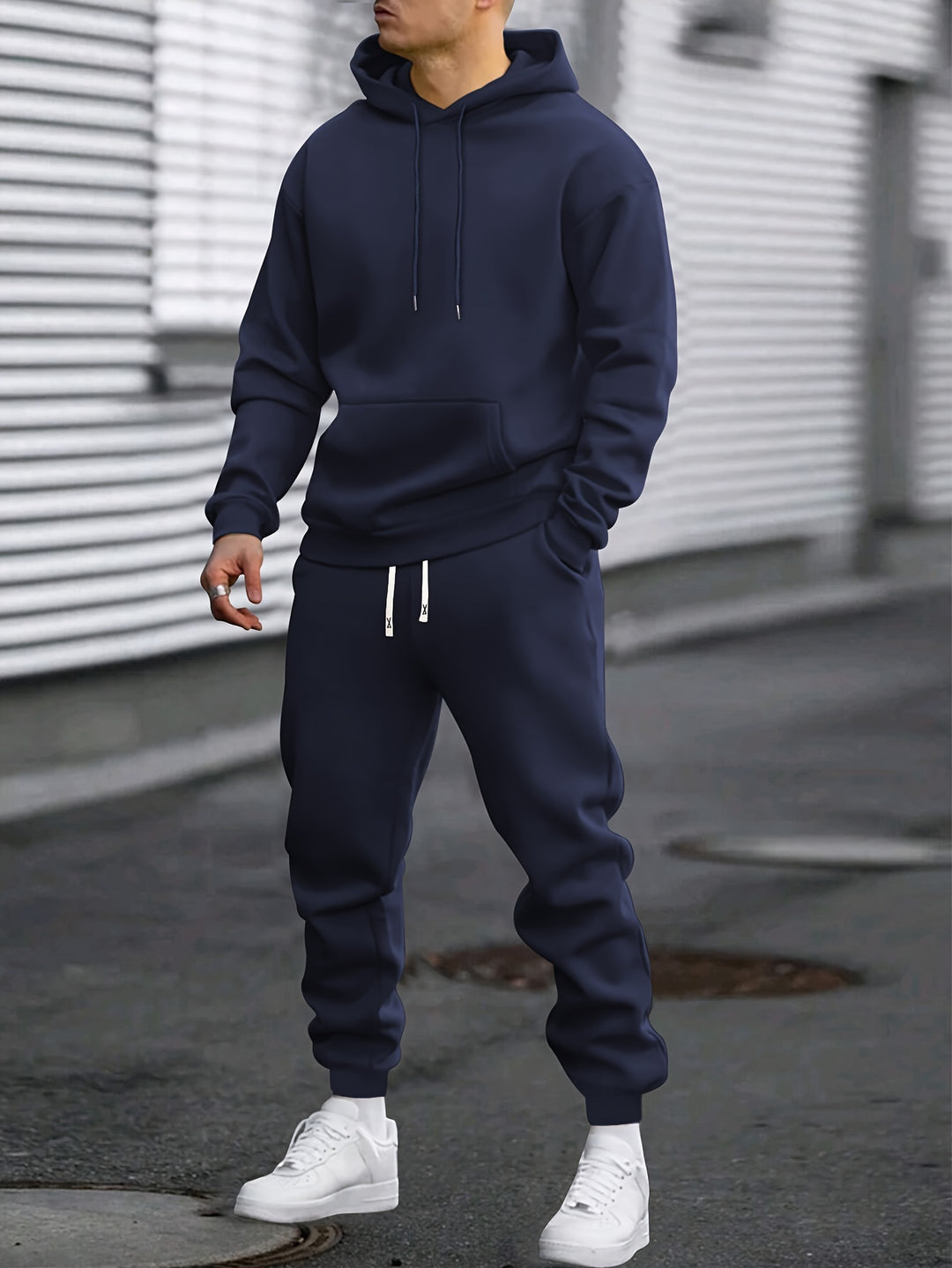 Men's Hoodie & Joggers Set - Comfortable Sportswear - Blue