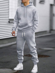 Men's Hoodie & Joggers Set - Comfortable Sportswear - Grey