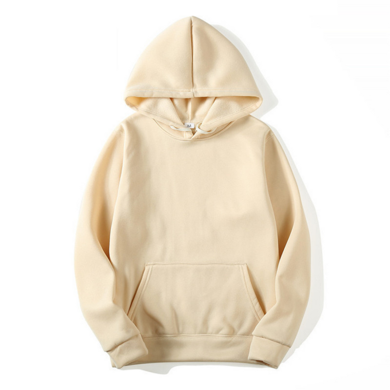 Men's Hoodie Sweatshirt - Comfort Fit - Beige