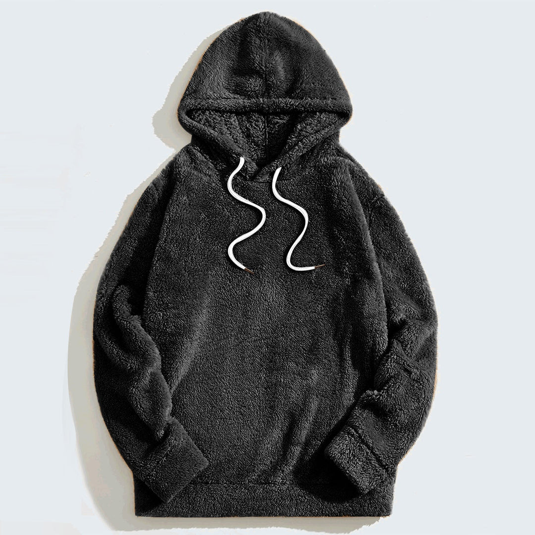 Men's Hoodie with Drawstring – Casual Comfort - Black