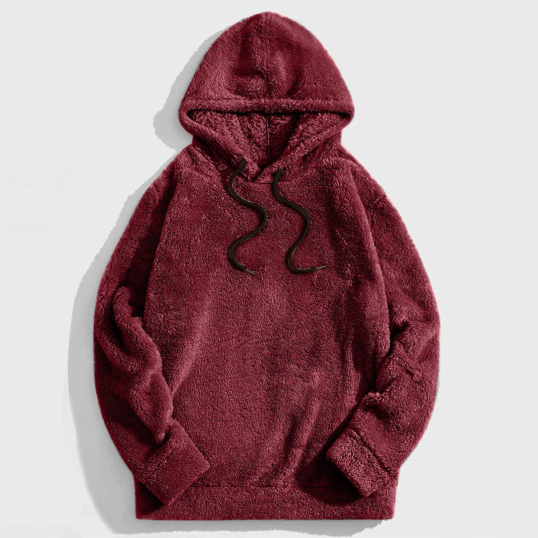 Men's Hoodie with Drawstring – Casual Comfort - Red