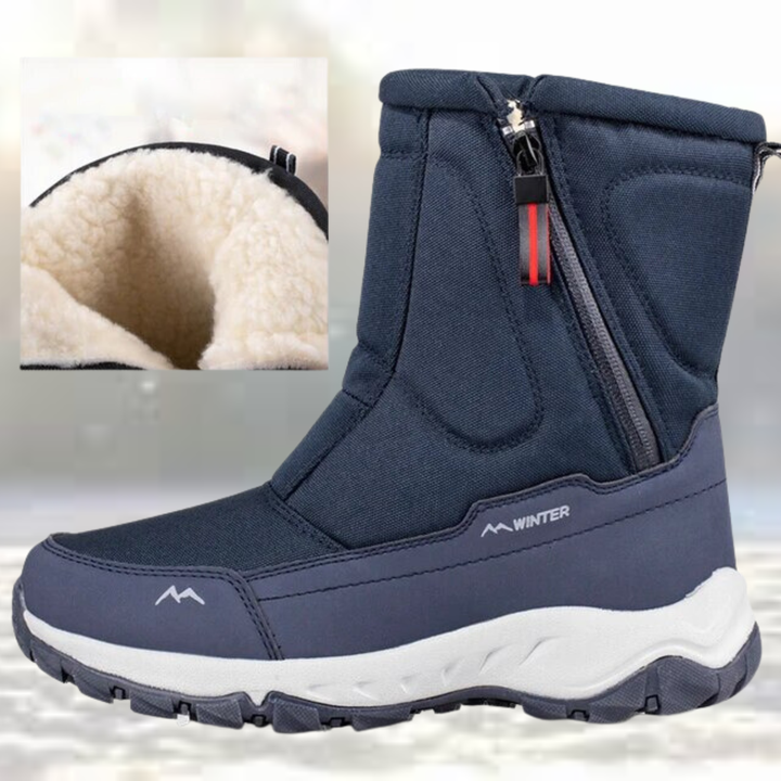 Men's Insulated Snow Boots - Waterproof Winter Footwear - Blue