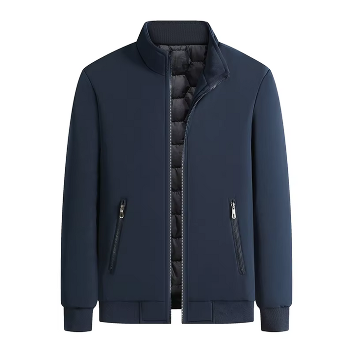 Men's Insulated Winter Jacket - Warm & Modern - Blue