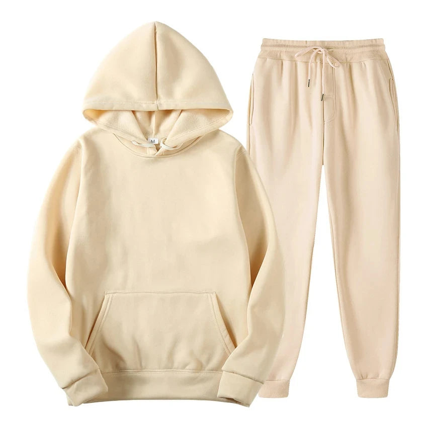 Men's Jogger Set - Relaxed Fit Comfort - Beige