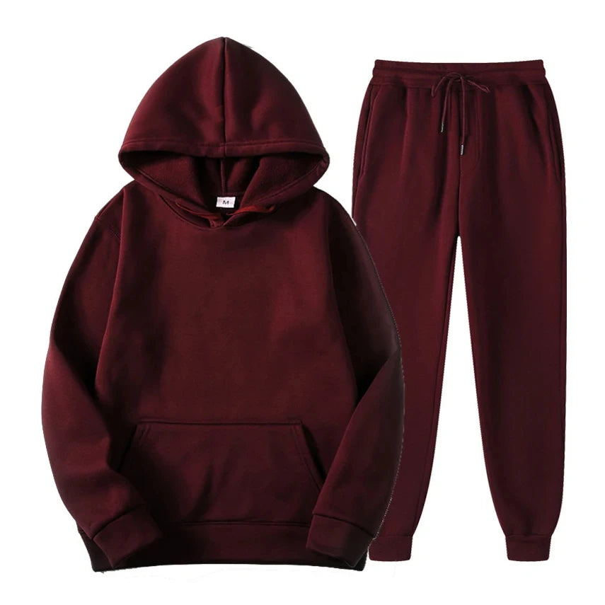 Men's Jogger Set - Relaxed Fit Comfort - Burgundy