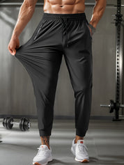 Men's Joggers - Breathable Stretch Fit with Pockets - Black