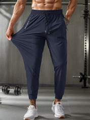 Men's Joggers - Breathable Stretch Fit with Pockets - Blue