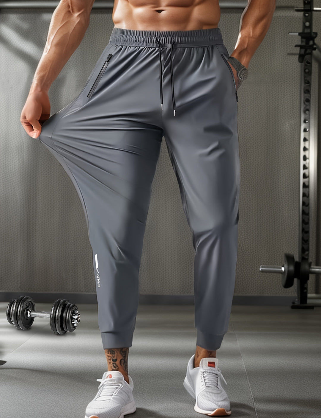 Men's Joggers - Breathable Stretch Fit with Pockets - Charcoal Grey