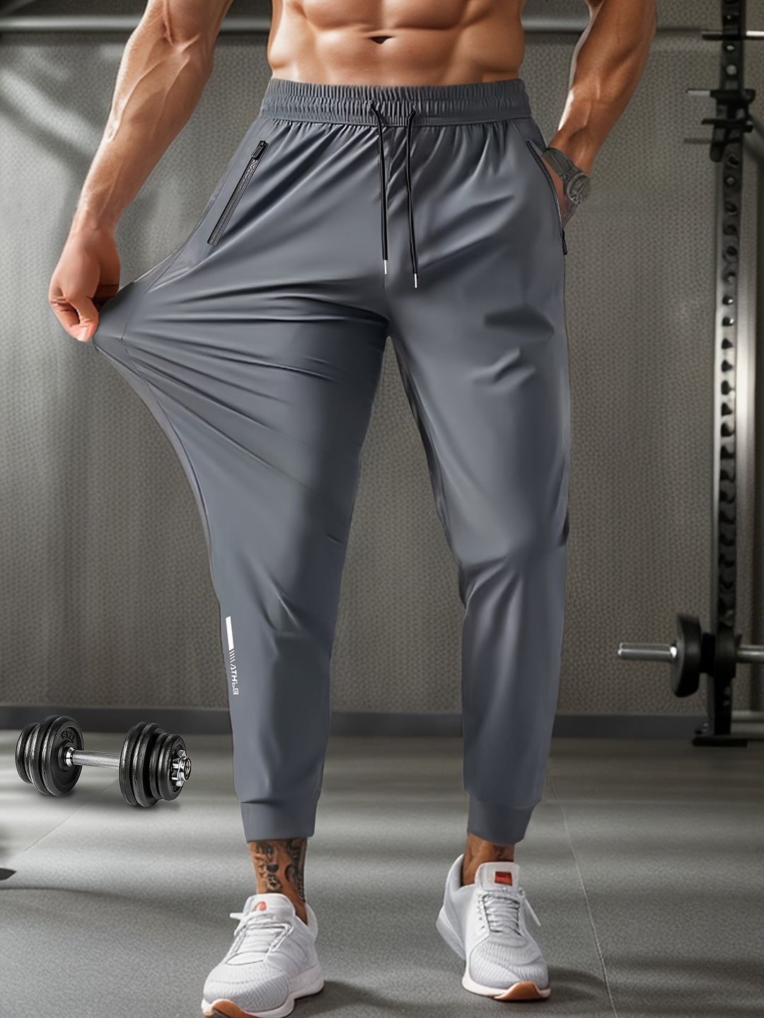 Men's Joggers - Breathable Stretch Fit with Pockets - Charcoal Grey