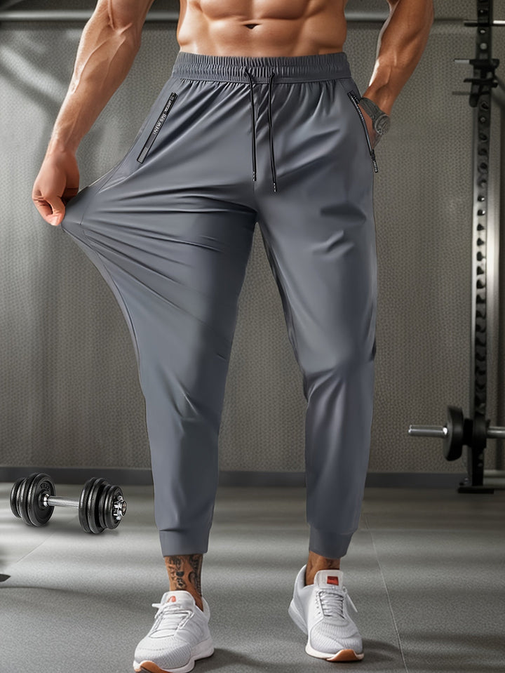 Men's Joggers - Breathable Stretch Fit with Pockets - Grey