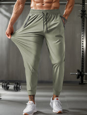 Men's Joggers - Breathable Stretch Fit with Pockets - Khaki