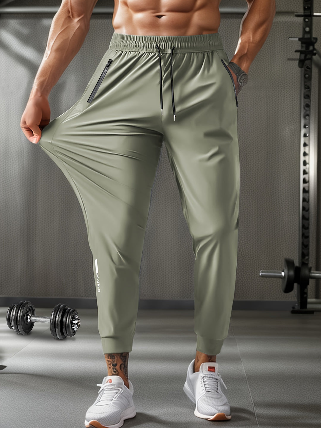 Men's Joggers - Breathable Stretch Fit with Pockets - Tan