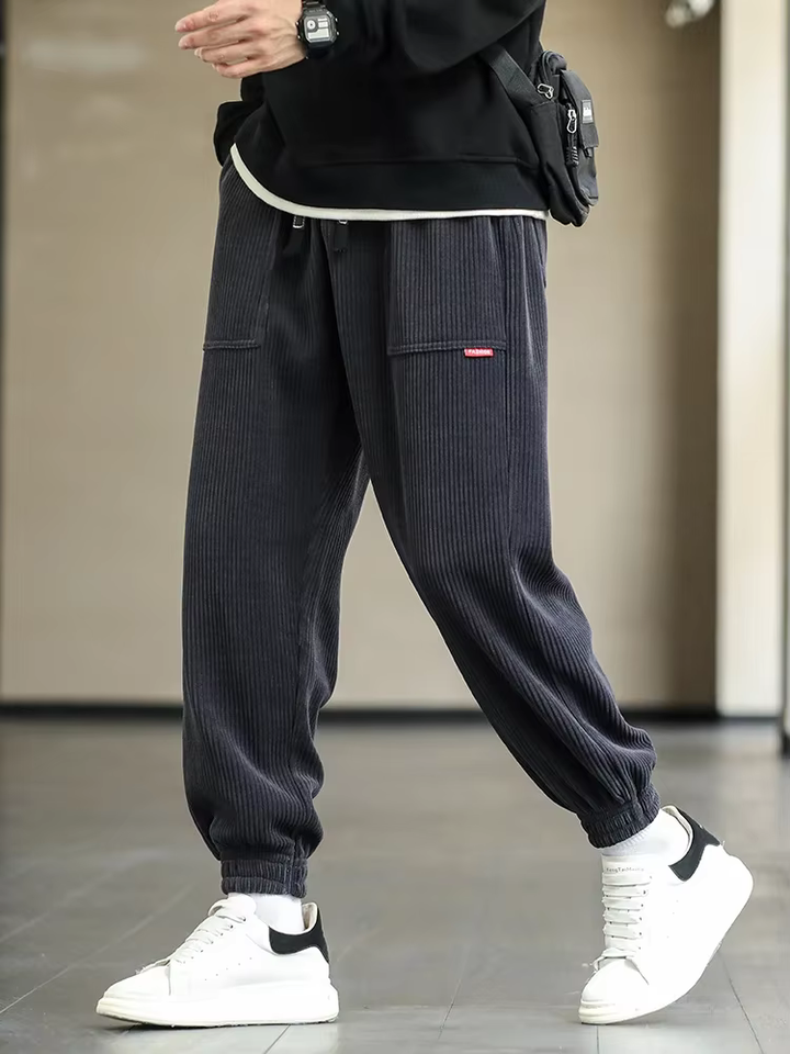 Men's Joggers Loose Fit Elastic Waist - Casual Streetwear - Black