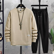 Men's Jogging Set - Relaxed Fit Comfort - Beige-Black