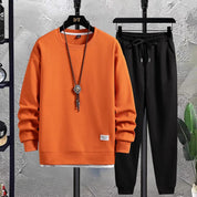 Men's Jogging Set - Relaxed Fit Comfort - Orange-Black