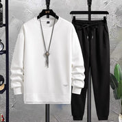 Men's Jogging Set - Relaxed Fit Comfort - White-Black