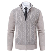 Men's Knit Cardigan Vest - Warm & Versatile - Beige