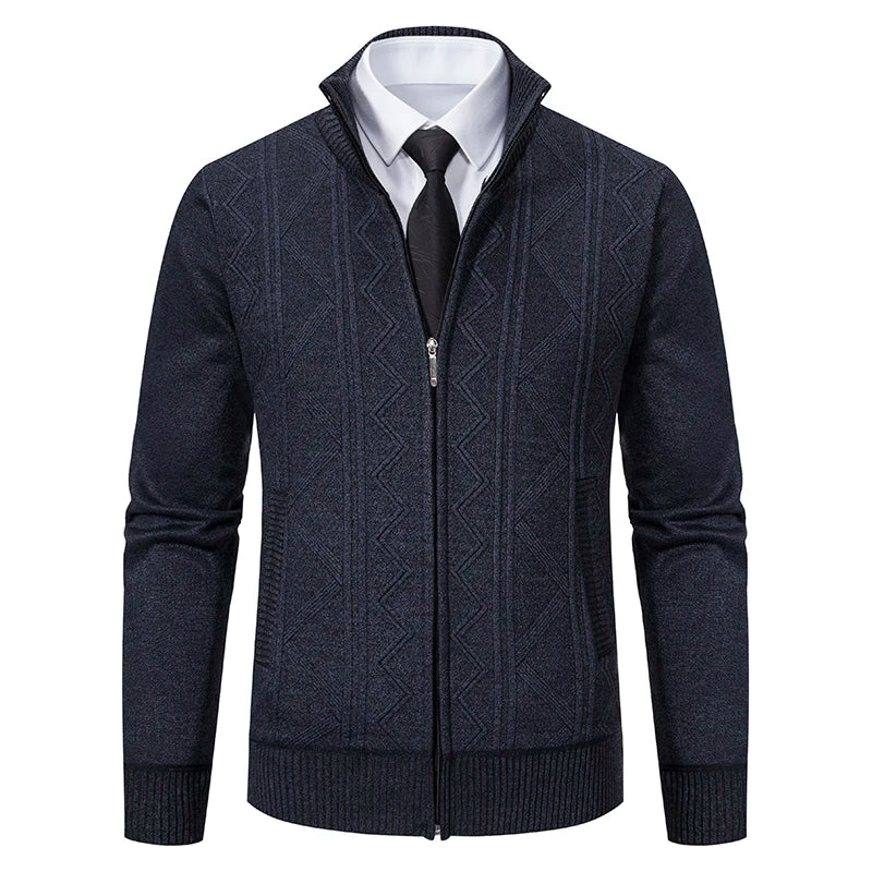 Men's Knit Cardigan Vest - Warm & Versatile - Black