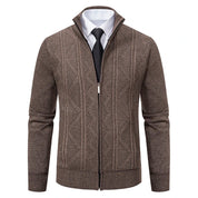 Men's Knit Cardigan Vest - Warm & Versatile - Khaki