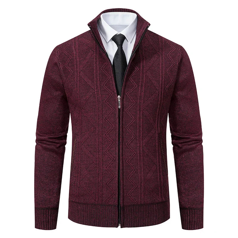 Men's Knit Cardigan Vest - Warm & Versatile - Red