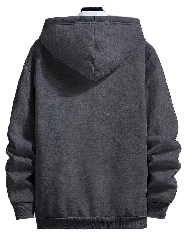 Men's Knit Hoodie with Faux Fur Lining - Warm Winter Casual