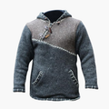 Men's Knit Hoodie with Kangaroo Pocket - Handstitched Design