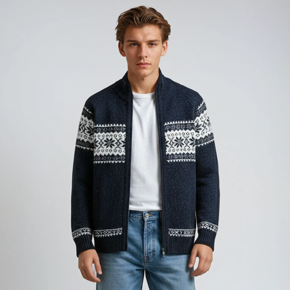 Men's Knit Zip Vest - Classic Warmth