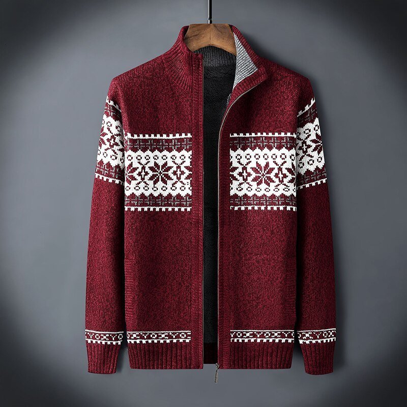 Men's Knit Zip Vest - Classic Warmth - Red