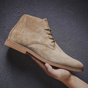 Men's Lace-Up Oxford Shoes - Classic Leather Dress Shoe - Khaki