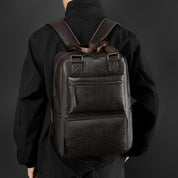 Men's Laptop Backpack - Large Capacity with Multiple Compartments - Brown