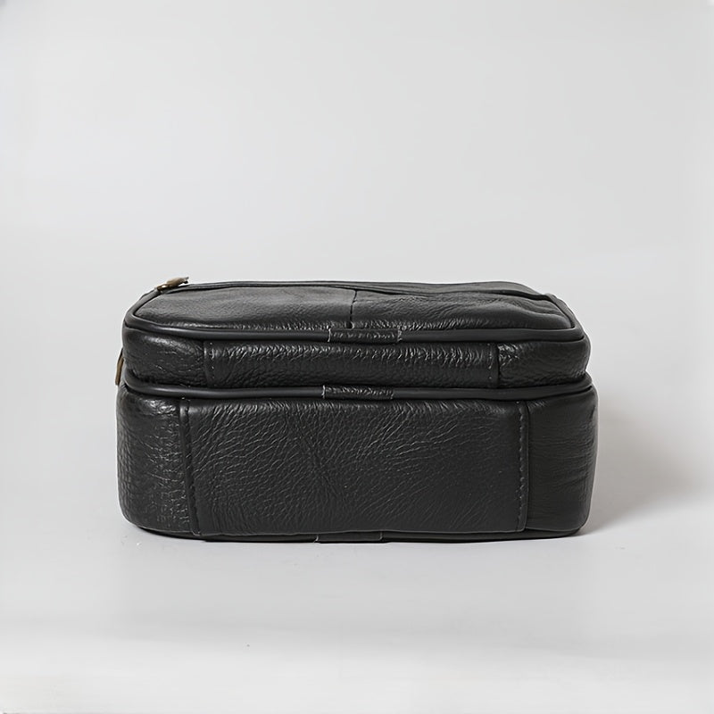 Men's Leather Crossbody Bag - Professional Shoulder Bag
