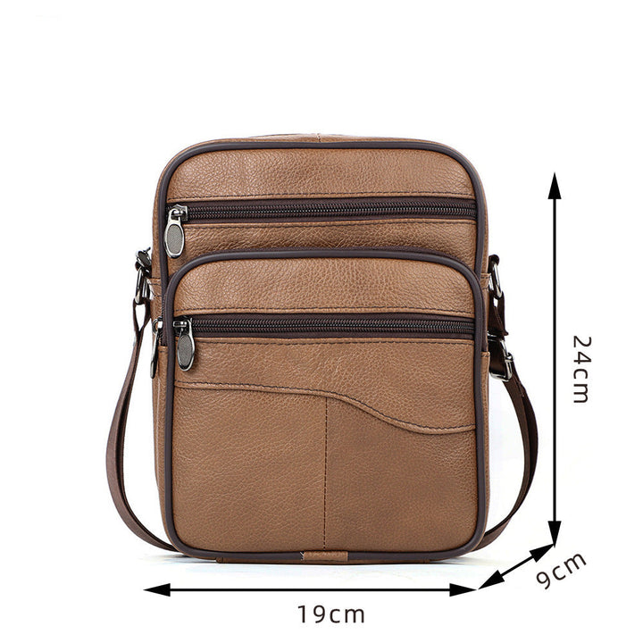 Men's Leather Crossbody Bag - Professional Shoulder Bag