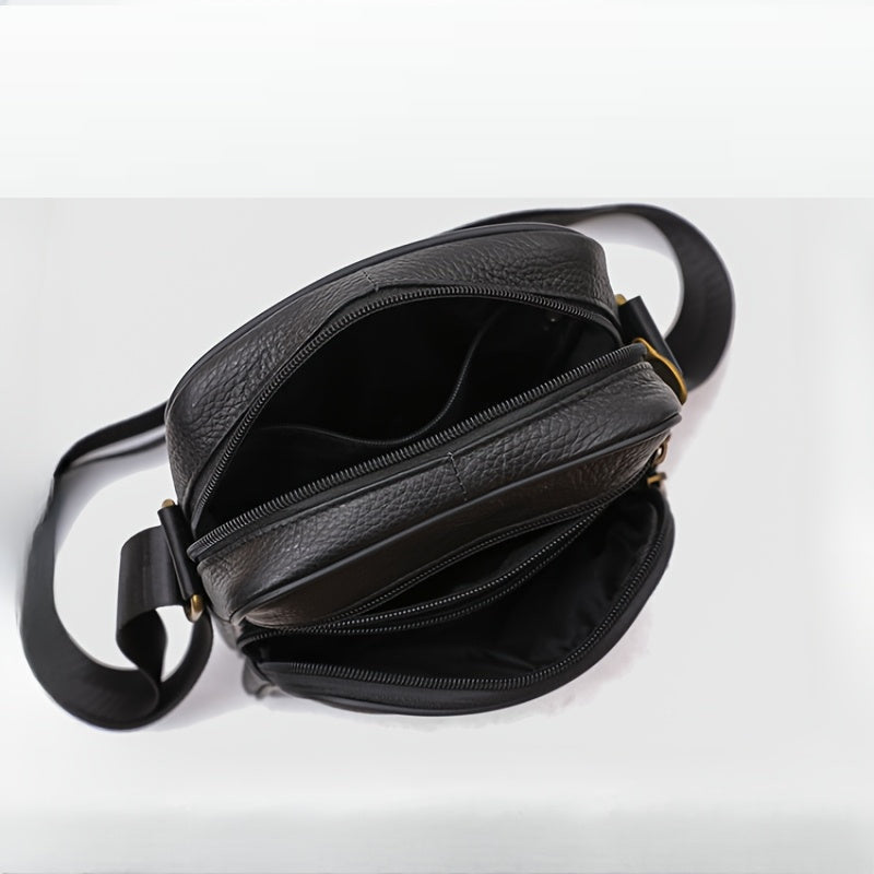 Men's Leather Crossbody Bag - Professional Shoulder Bag