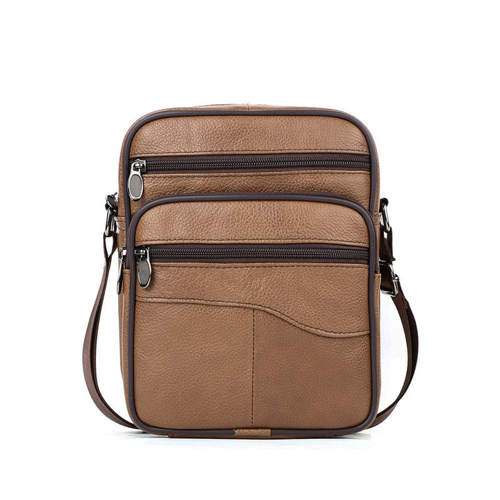 Men's Leather Crossbody Bag - Professional Shoulder Bag - Tan