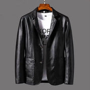 Men's Leather Jacket - Classic Timeless Style - Black