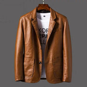 Men's Leather Jacket - Classic Timeless Style - Brown