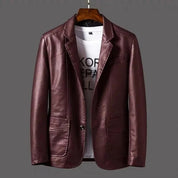 Men's Leather Jacket - Classic Timeless Style - Dark Brown