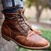 Men's Leather Lace-Up Boots - Classic Heritage Style
