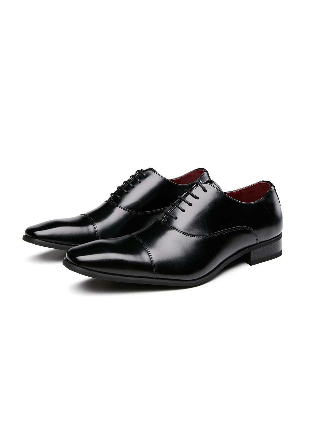 Men's Leather Oxford Dress Shoes - Polished Classic Formal - Black