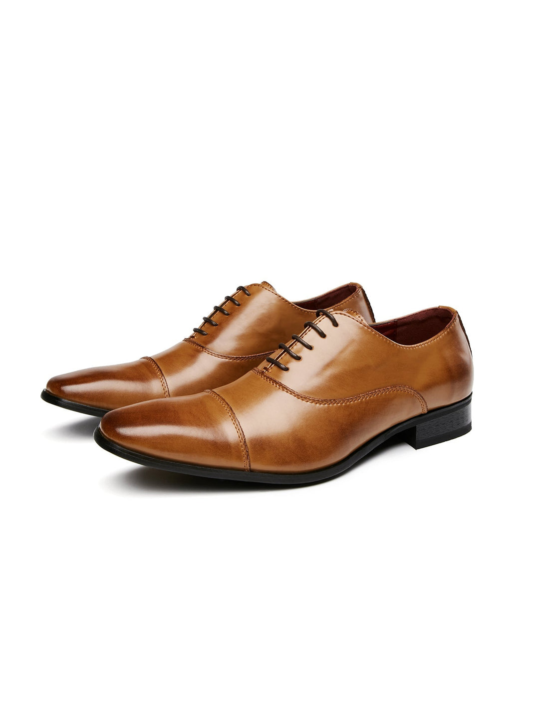 Men's Leather Oxford Dress Shoes - Polished Classic Formal - Brown