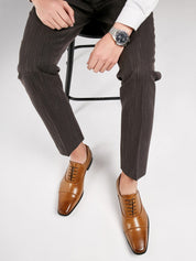 Men's Leather Oxford Dress Shoes - Polished Classic Formal