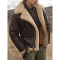 Men's Leather Pilot Jacket - Classic Sherpa Lined