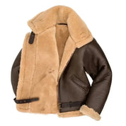 Men's Leather Pilot Jacket - Classic Sherpa Lined