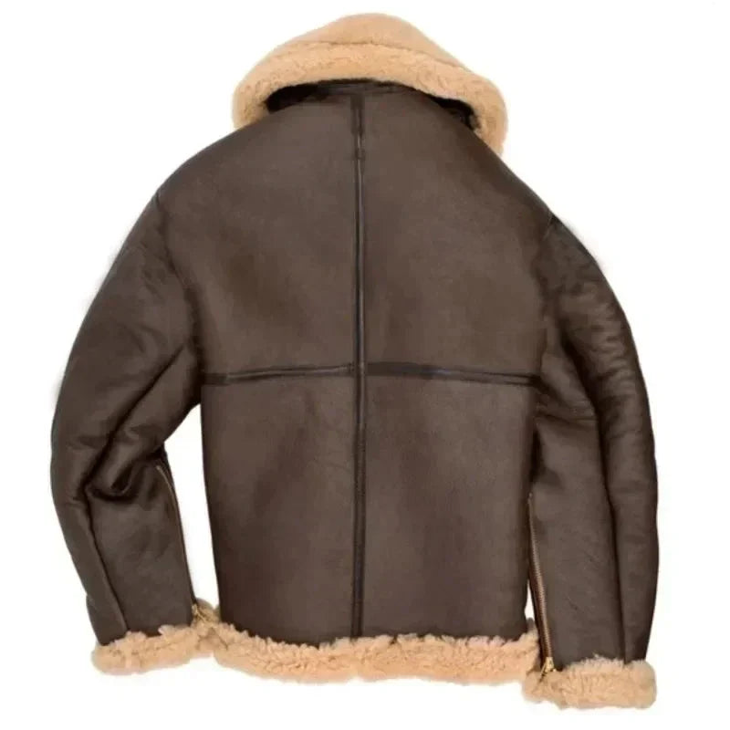 Men's Leather Pilot Jacket - Classic Sherpa Lined