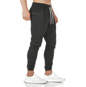 Men's Lightweight Joggers with Zip Pockets - Breathable Athletic Fit - Black