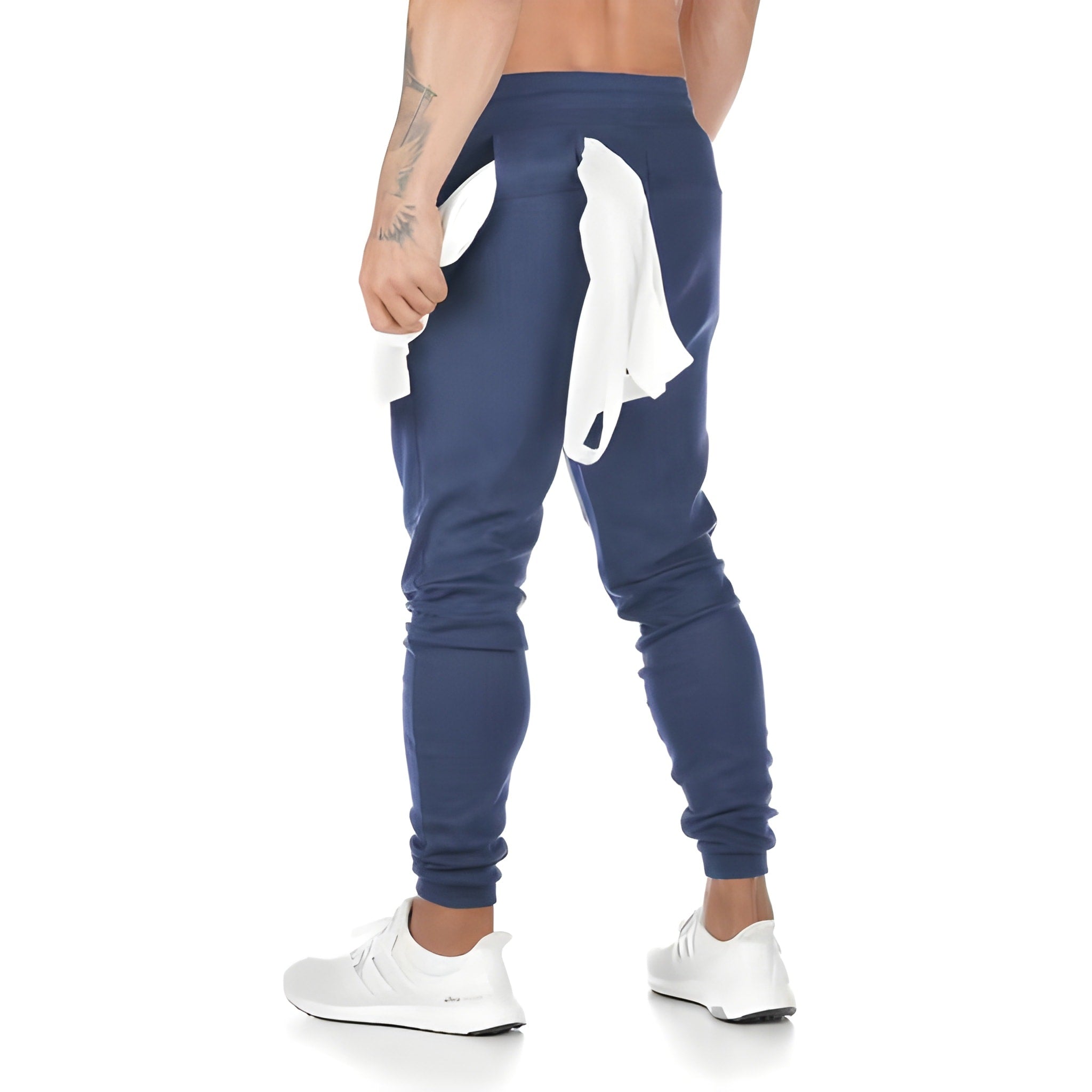 Men's Lightweight Joggers with Zip Pockets - Breathable Athletic Fit - Blue