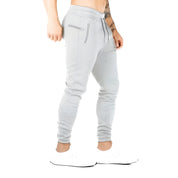 Men's Lightweight Joggers with Zip Pockets - Breathable Athletic Fit - Light Grey