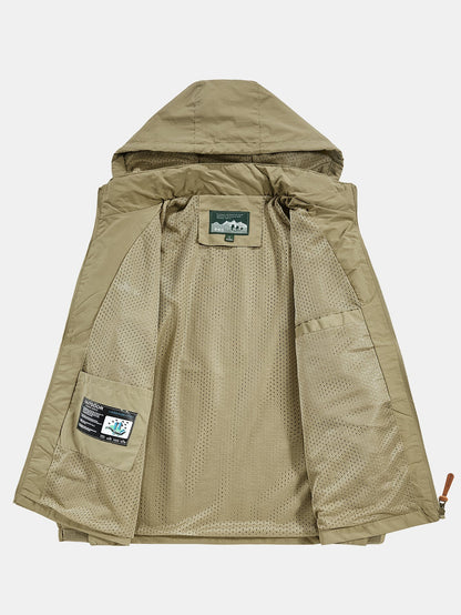 Men's Lightweight Nylon Windbreaker Jacket – Relaxed Fit Zip-Up