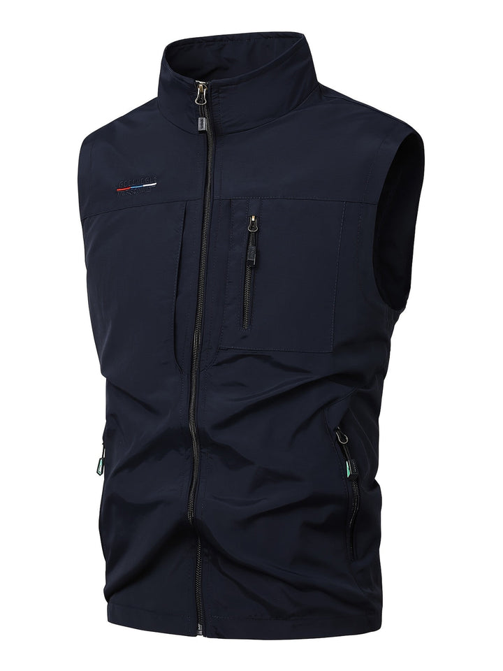 Men's Lightweight Sleeveless Vest - Quick-Dry Work Gilet - Blue